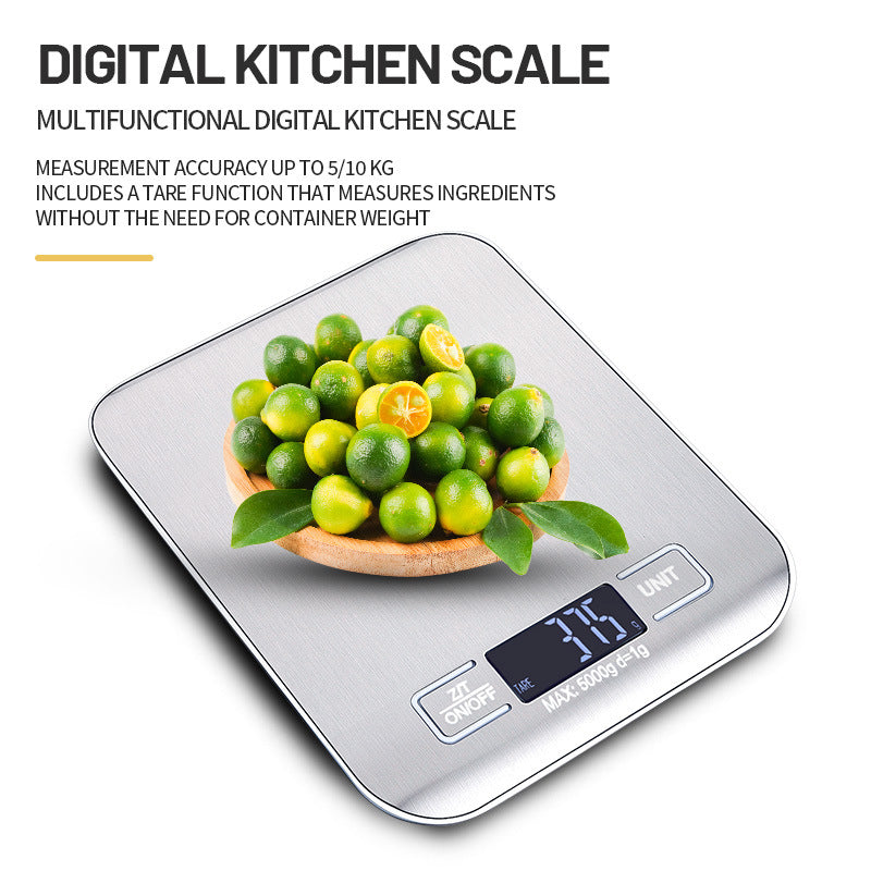 Digital Kitchen Scale 5/10kg – Waterproof With Tare Function
