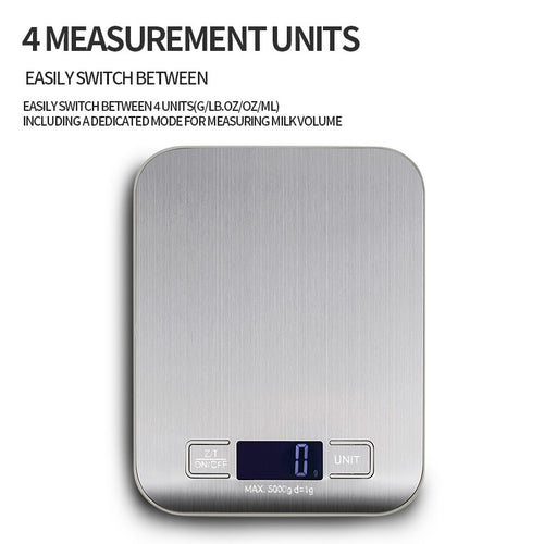 Digital Kitchen Scale 5/10kg – Waterproof With Tare Function