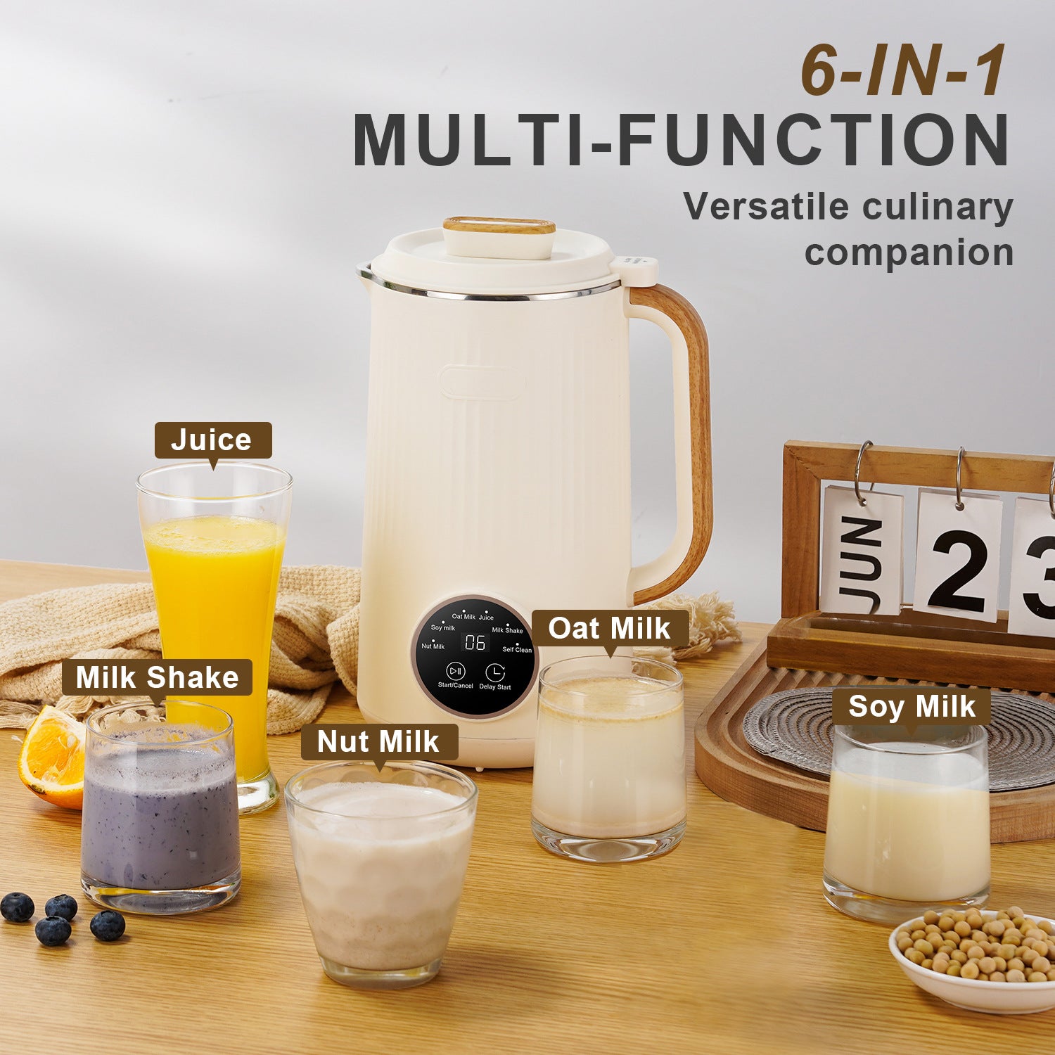 6-in-1 Soy Nut Milk & Fruit Juice Maker + free package